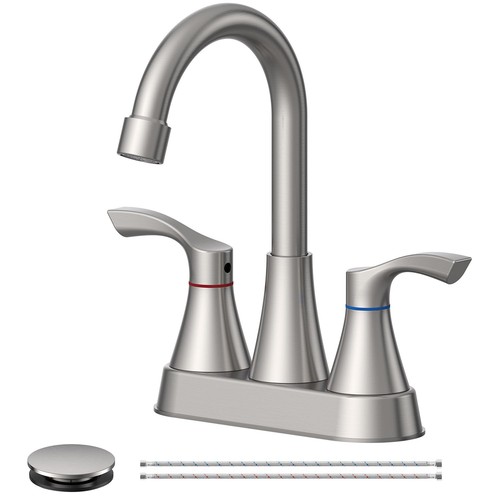 Brushed nickel bathroom faucet - nickel,